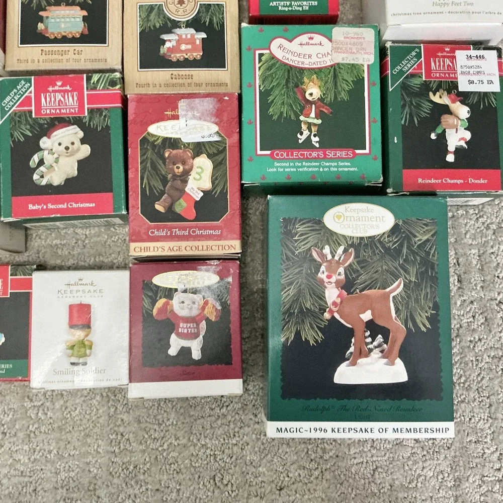 Hallmark Keepsake Christmas Ornament LOT of 25 Pieces Santa Reindeer Trains